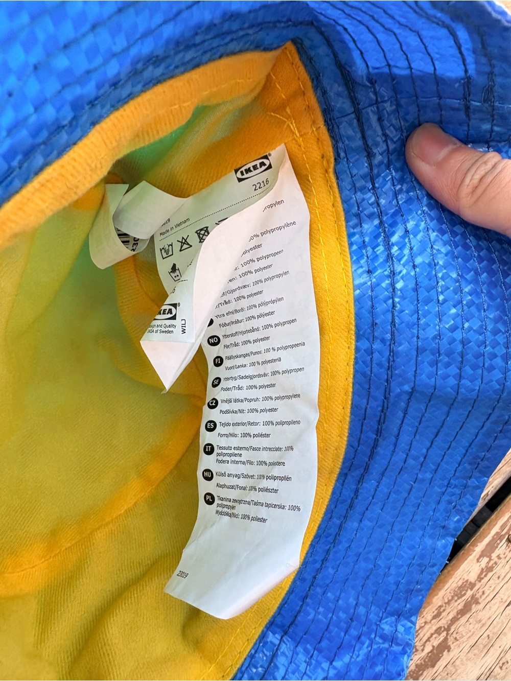 IKEA KNORVA FRAKTA Bucket Hat Blue/Yellow - Picture 4 of 4